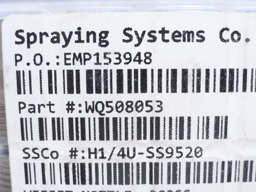 Spraying Systems H1/4U-SS9520; Flat Spray Nozzle; SS; 1/4NPT