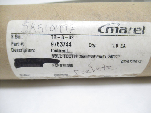 Marel 9763744; Multi 7600 Tooth Roller; SS; 36X /72