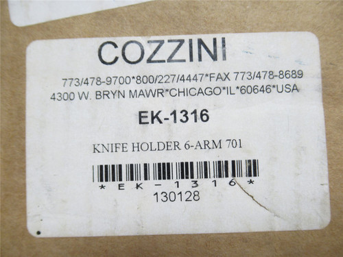 Cozzini EK-1316; Floating Arm Holder; SS; 6 Arms; 15 Tooth