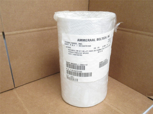 Ammeraal ROPANYLEM6/100+P1WHTASFGEM6/100; White Conveyor Belt