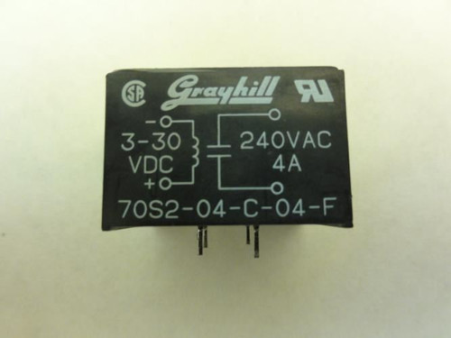 Grayhill 70S2-04-C-04-F; Solid State Relay; 4A; 240VAC; 3-30VDC
