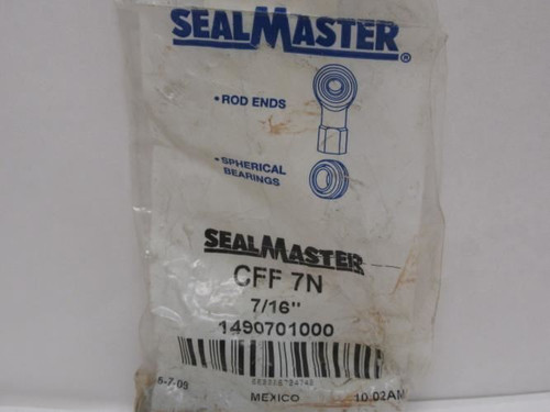 Sealmaster CFF-7N; Rod End Bearing; 7/16"ID; 7/16-20 RH Threads