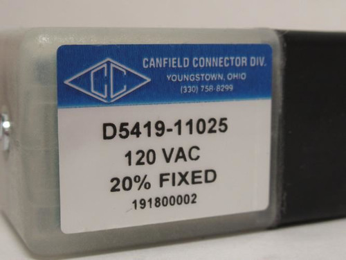 Canfield D5419-11025; Female DIN Plug; 120VAC; Black