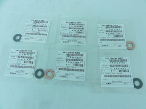 Sato PT2301020; Lot-6 Dry Metal Washers; Oil-less; for M8400RV