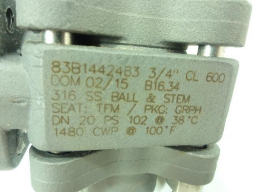 Apollo 83B-144-2463; Carbon Steel 3/4" Full Port NPT X SW