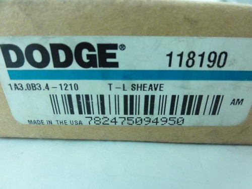 Dodge 118190; Bushed V-Belt Pulley; 3.75" OD; 1 Groove