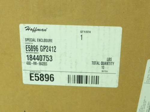Hoffman E5896-GP2412; Special Enclosure 28"L X 14"W