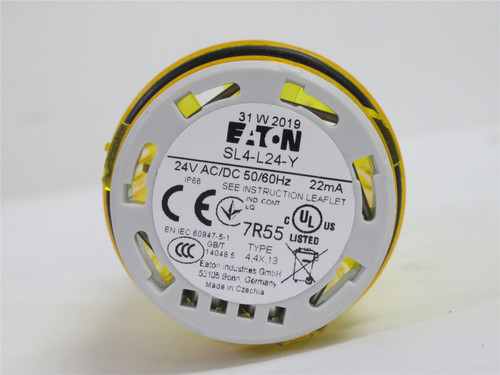 Eaton SL4-L24-Y; Yellow Beacon LED; 24V AC/DC; 43mm Base