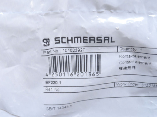 Schmersal EF220.1; Contact Black 101023927; 2-NC; 8A; 250VAC