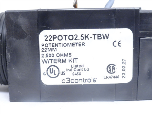 C3 Controls 22POTO2.5K-TBW; Potentiometer Term Kit; 2500 OHMS