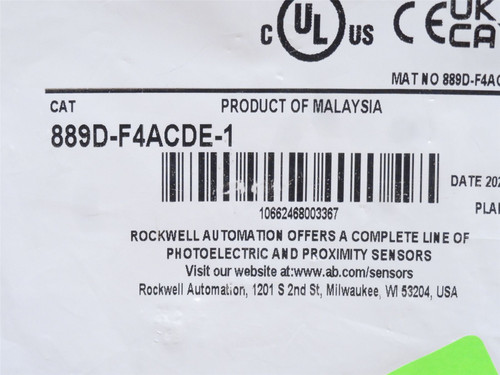 Allen-Bradley 889D-F4ACDE-1; DC Micro Cable; 4-Pin; 250V; 4A