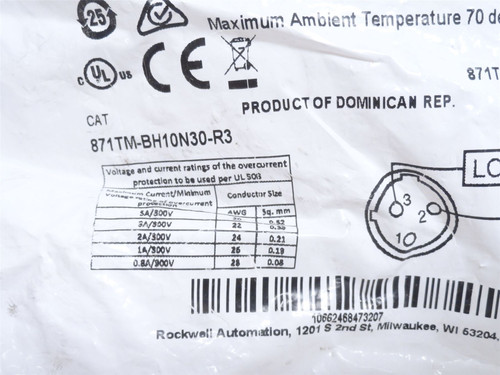 Allen-Bradley 871TM-BH10N30-R3; Proximity Sensor; 10-30VDC
