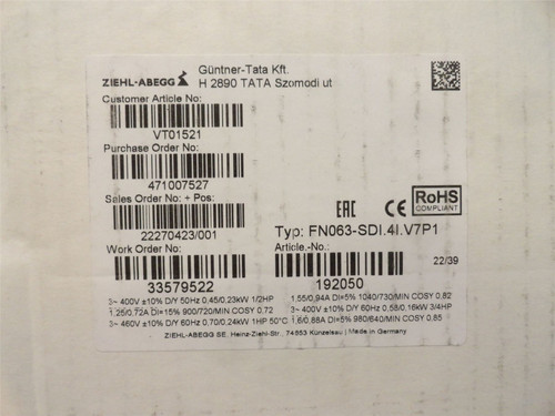 Guntner FN063-SDI.41.V7P1; Suction Fan; 400VAC; 630mmOD