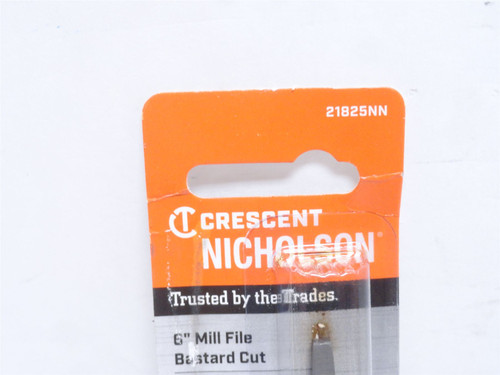 Crescent 21825NN; Lot-2 Mill Single Cut Bastard File; Size 6"