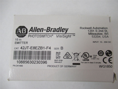 Allen-Bradley 42JT-E8EZB1-F4; Photoelectric Sensor 18 M Range