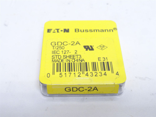 Bussmann GDC-2A; Box-5; Time Delay Glass Fuses; 2A; 250VAC