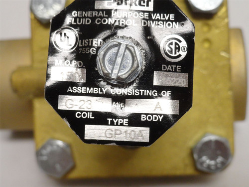 Parker GP10A; Brass Solenoid Valve Body; 1NPT; No Coil; 150PSI