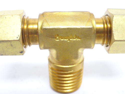 Swagelok B-400-3-4TTM; Brass Male Tee; 1/4" Tube x 1/4NPT