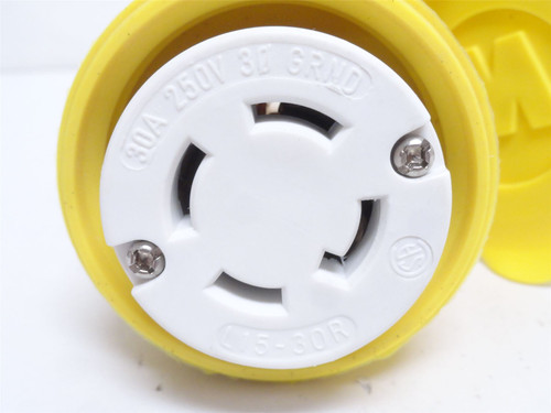 Woodhead 29W75; Watertite Connector L15-30R 30A 3P 4Wire 250V