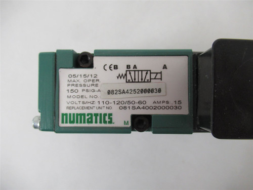 Numantics 082SA4252000030; Solenoid Valve 110-120V 1.5 Amps