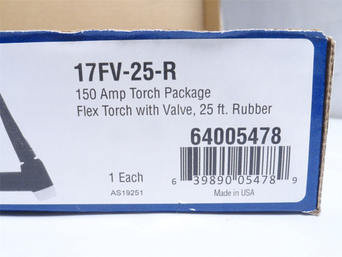 Radnor 17FV-25-R; Air Cooled TIG Torch 64005478; 150A; 25' L