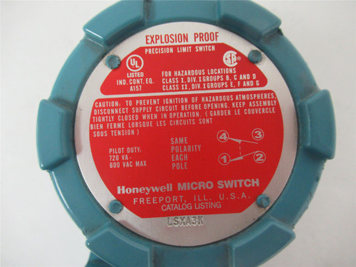 Honeywell LSXA3K; Limit Switch 10A 600 VAC 250 VDC