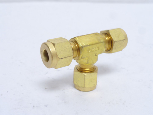 Swagelok B-400-3; Brass Compression Tee; 1/4" Tube