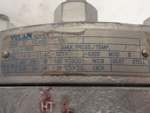 Velan F10-0114C-02TY; Flanged Ball Valve; 3NPT; 285PSIG