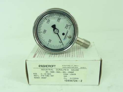 Ashcroft 25-1009-SWL-02L-250KP; Industrial Duralife Gauge