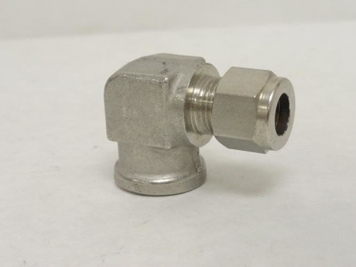 Crawford SS-600-8-6; Air Elbow SS-316 90Deg 3/8" Tube 3/8 FNPT
