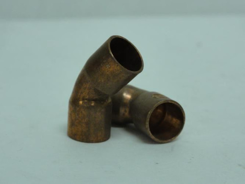 Nibco U606 1/4; Lot-2; Wrot Copper Elbow; 45Deg; Size: 1/4"