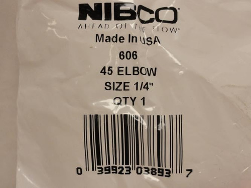 Nibco U606 1/4; Lot-2; Wrot Copper Elbow; 45Deg; Size: 1/4"
