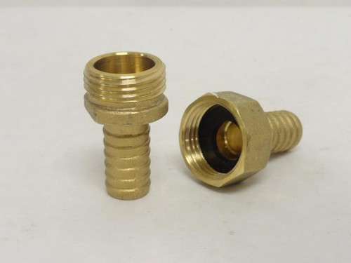 MFG- MDL-UNKN-178666; Brass Hose Connector Set; 5/8" Barb OD