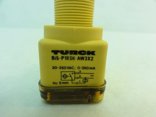 Turck Bi5-P18SK-AW3X2; Proximity Sensor; 20-250VAC; 0-350mA