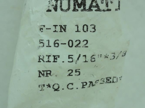 Numatics IN103-516-022; Lot-2; Straight Conn 5/16" Tube; 3/8 NPT