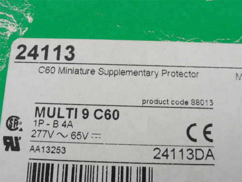 Schneider 24113; Mini Circuit Breaker; 1Pole;  4A; 277V