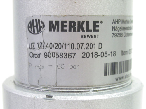 Merkle UZ 100.40/20/110.07.201 D; Hydraulic Cylinder;
