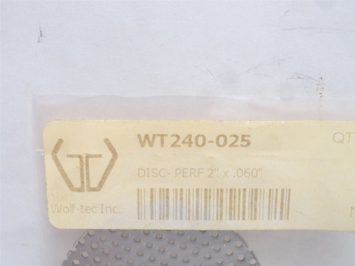 Wolf-Tec WT240025; Perforated Disk; SS; 2" x 0.60"