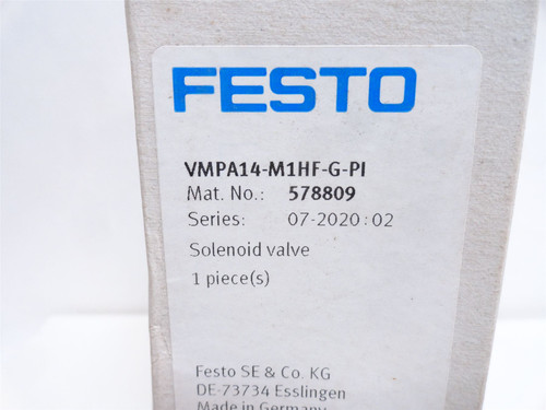 Festo VMPA14-M1HF-G-PI; Solenoid Valve 578809;  15VDC