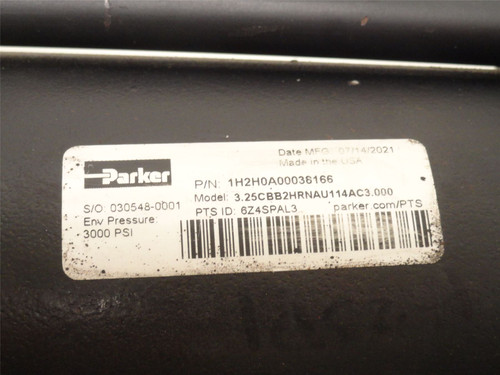 Parker 3.25CBB2HRNAU114AC3.000; Hydraulic Cylinder; 3-1/4"ID