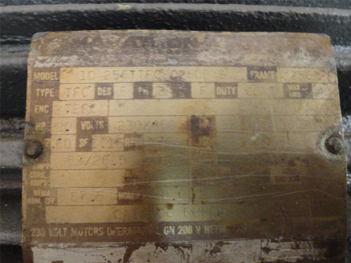 Marathon 256TTFC8026DE; AC Motor; 20HP; 230/460V; 1500RPM; 3PH