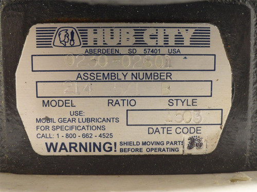 Hub City 0230-02601; Gear Reducer; 5:1 Ratio; W/Jaw-Coupler