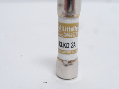 Littlefuse KLKD-2A; Fast Acting Solar Fuse; 2A; 600VAC/DC