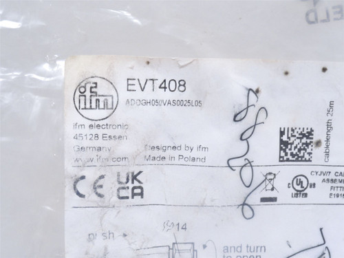 IFM ADOGH050VAS0025L05; Connector Cable EVT408; W/Socket; 25m