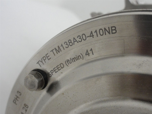 Van Der Graaf TM138A30-410NB; Drum Motor 41ft/min 13.50" Width