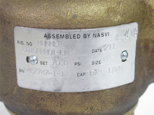 Kunkle 6010HHM01-LM; Bronze Relief Valve; 2"; 70PSI; 3578LB/H