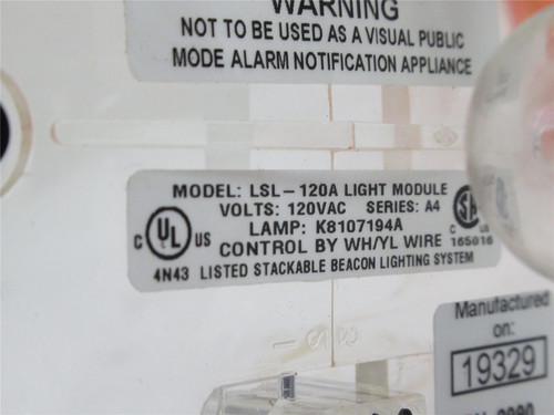 Federal Signal LSL-120A; Light Module;120VAC;A4 Series; Amber