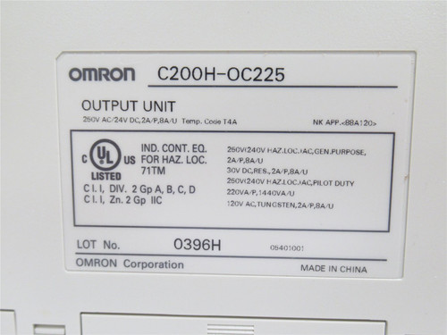 Omron C200H-0C225; Output Module; 250VAC In; 24VDC Out