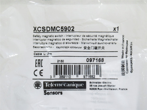 Telemecanique XCSDMC5902; Coded Magnetic Switch; 2m; 1NC; 1NO