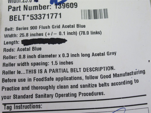 Intralox S900-25.8-4; Flush Grid Belt w/Rollers; 4'L X 25.8"W